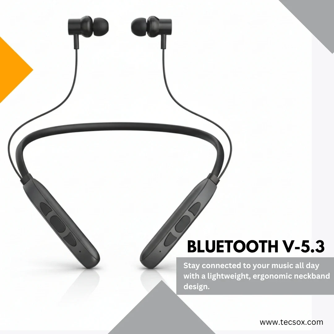 TecSox Bluetooth Neckband Jazz 251 | 30 Hr Long Battery Life - Image 5