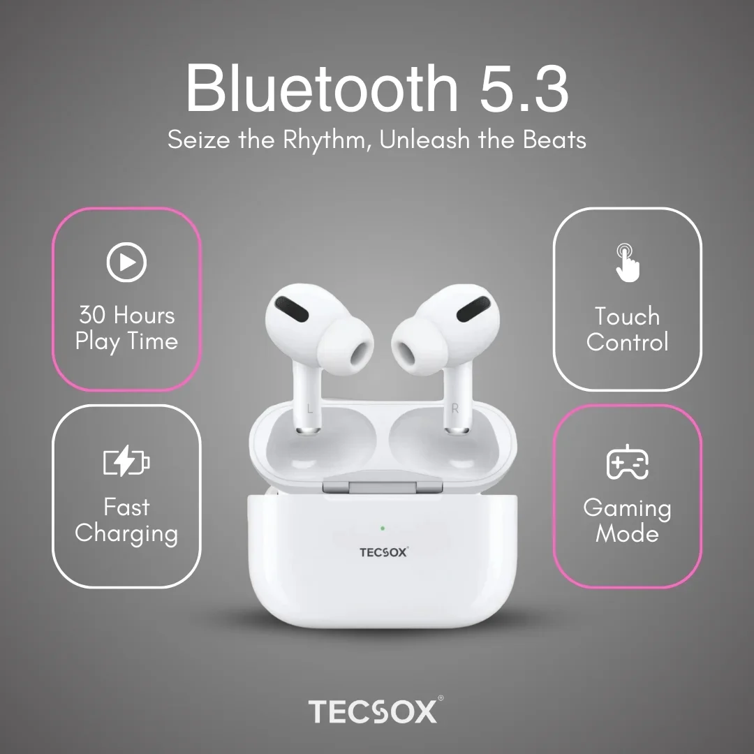 TecPod Pro Earbuds 30Hr Playtime | 5.3 V Bluetooth Earbuds | Deep Bass | Water Resistant - Image 17