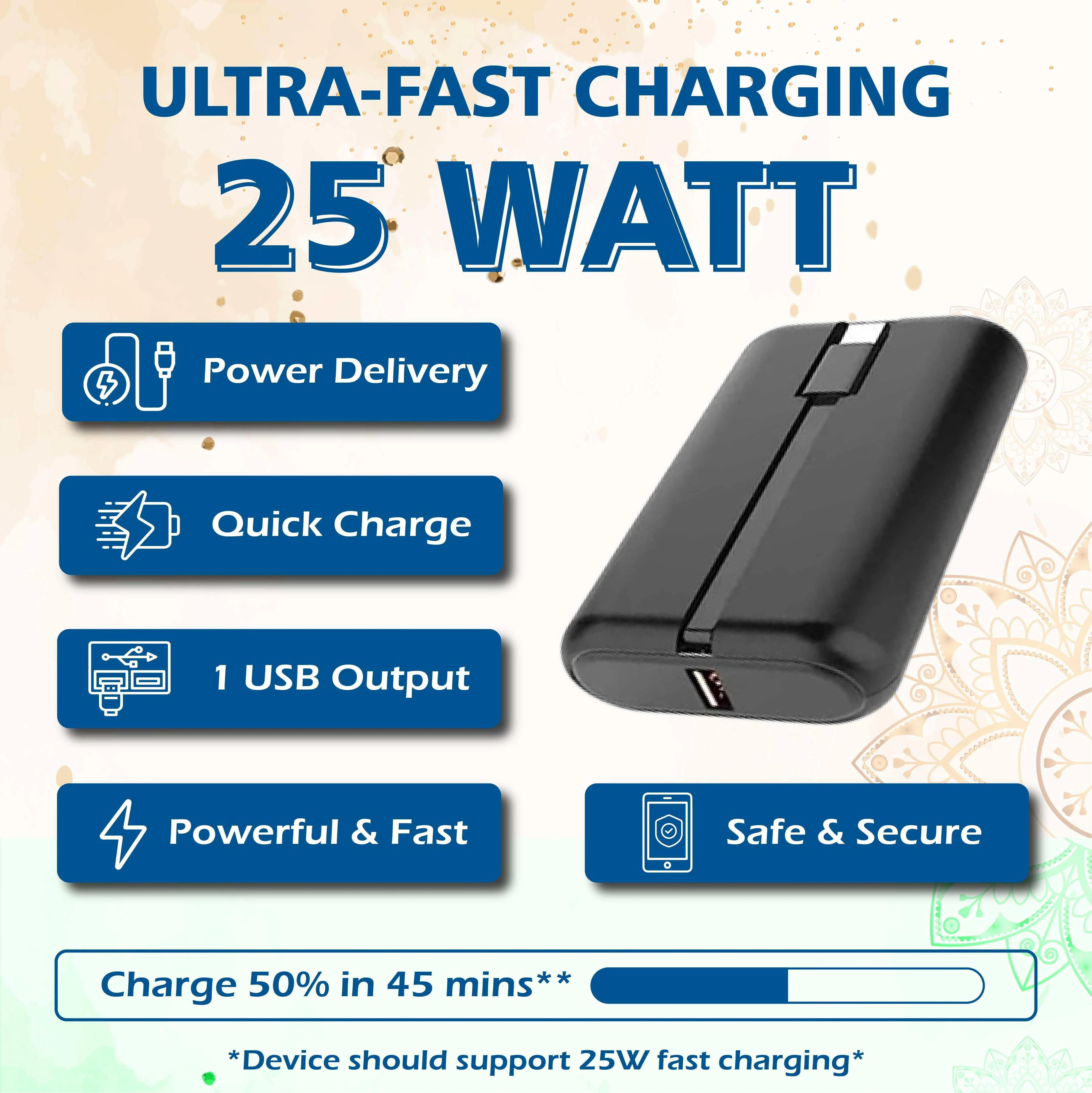 TecSox Force 10 Powerbank | 100% in 90 Mins | 10000 mAh - Image 7