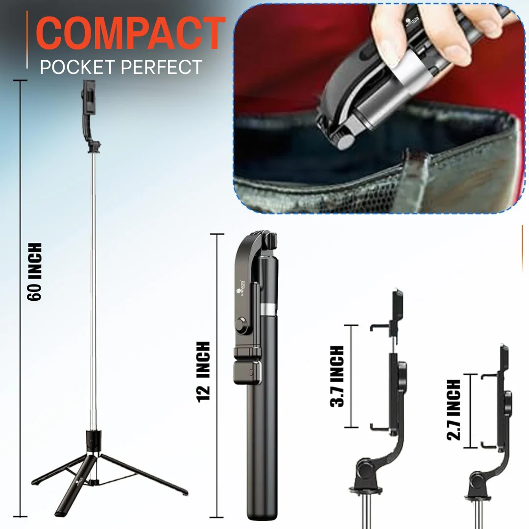 TecSox Halo Stick | 5FT Professional Multi-Role Tripod & Selfie Stick - Image 14