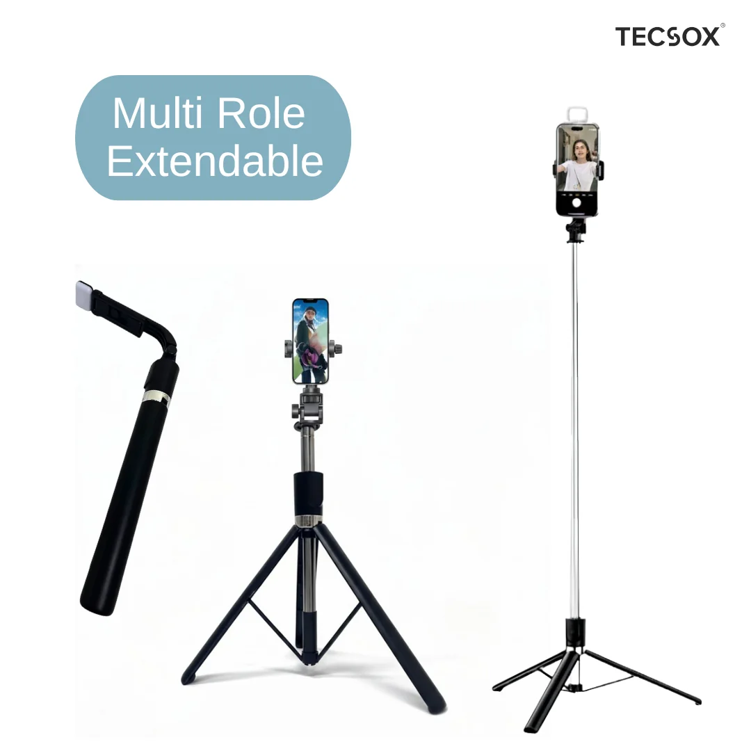 TecSox Halo Stick | 5FT Professional Multi-Role Tripod & Selfie Stick - Image 9