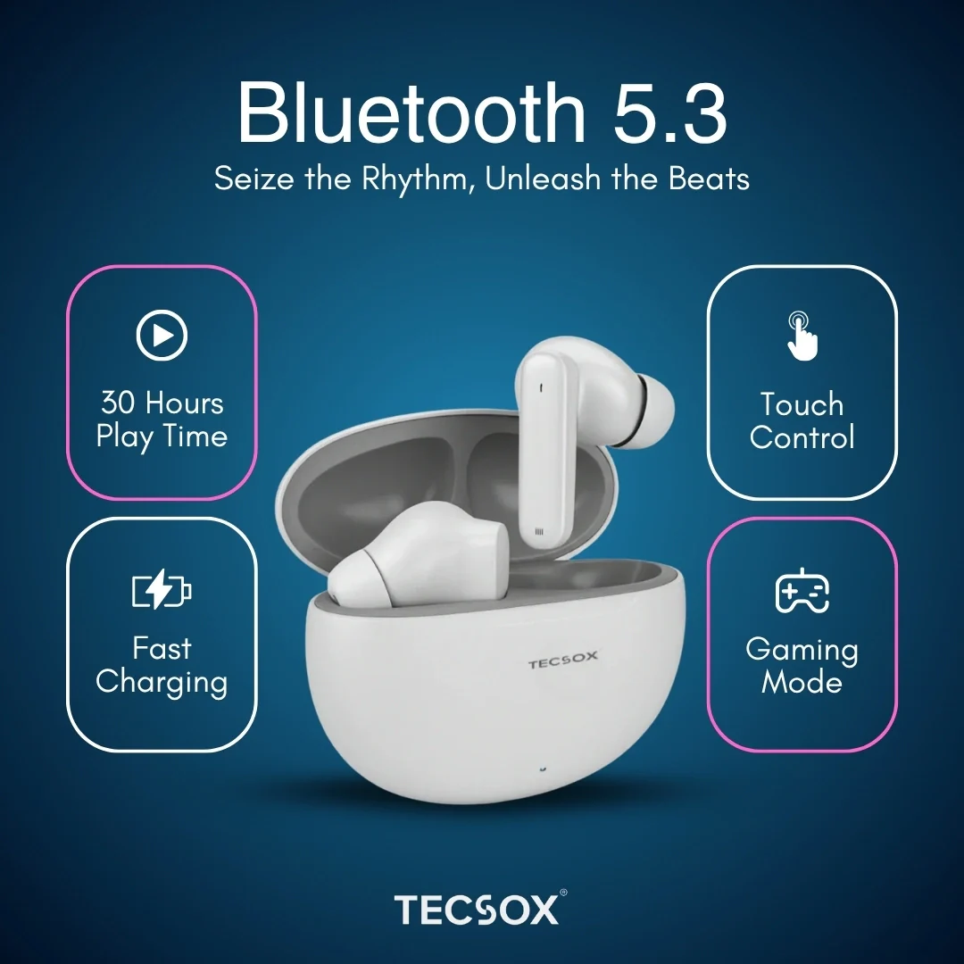 Order TecSox Pulse 611 Bluetooth Earbuds | Deep Bass | 30 Hour Play time - Image 5