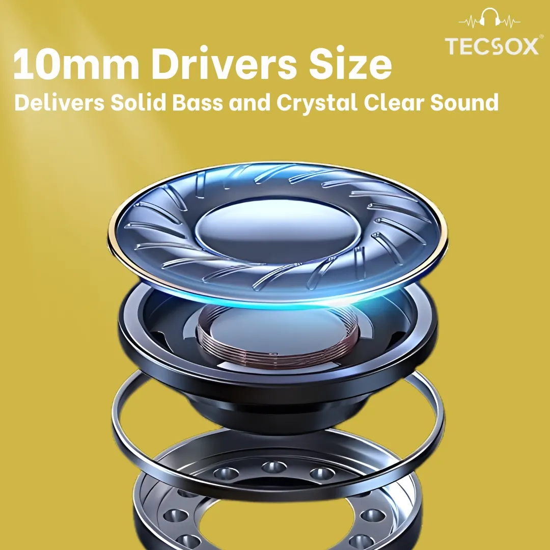 TecSox Wave Bluetooth Earbuds | Deep Bass | IPX water resistance - Image 22