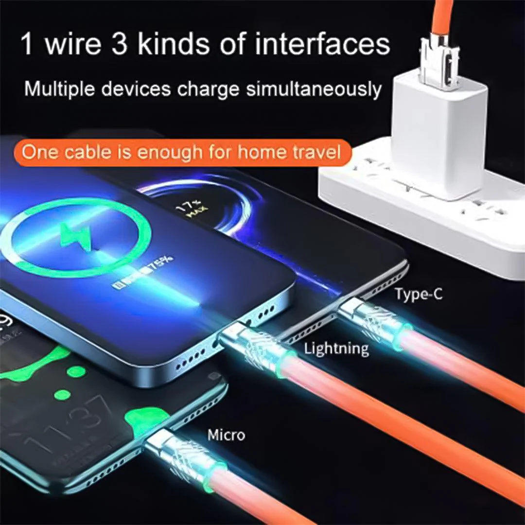 Tecsox 3 in 1 120W Fast Charging Cable | For iOS & Android - Image 3