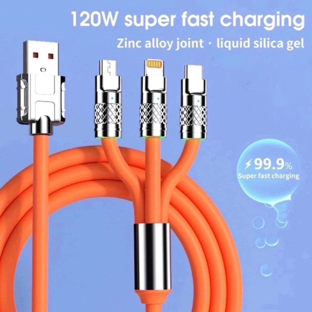 Tecsox 3 in 1 120W Fast Charging Cable | For iOS & Android - Image 5