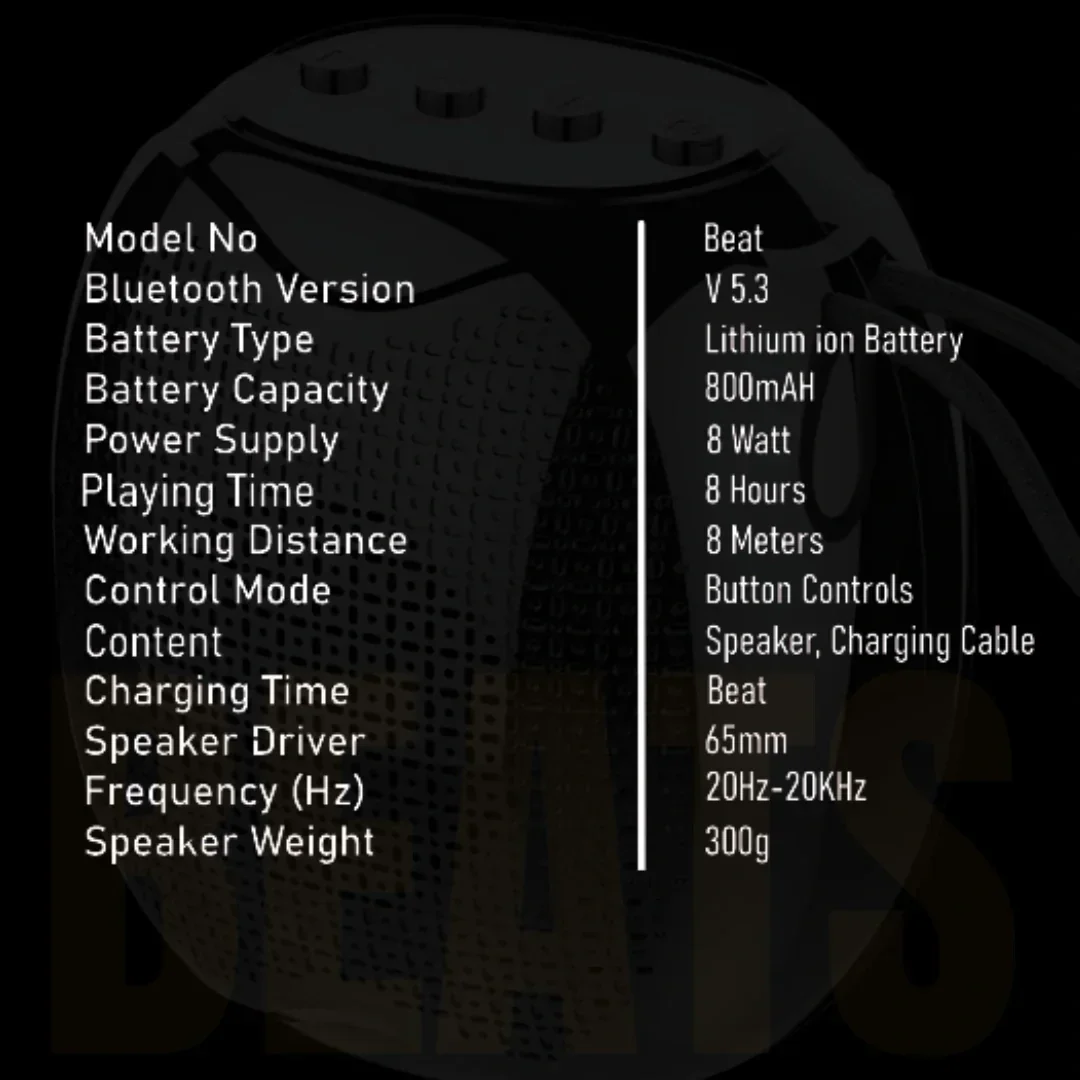 TecSox Beat | Speaker with 8watt & Powerful Bass - Image 5