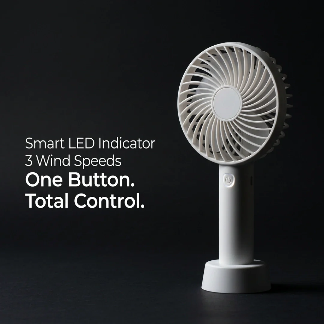 Tecsox Breeze One Portable Handheld Fan | 3 Hour LED Indicator | Quiet Cooling - Image 10