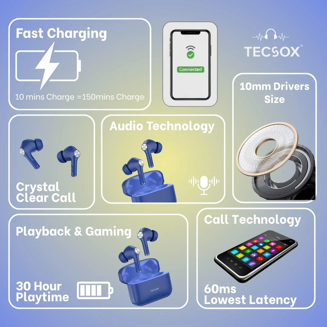 Buy TecSox Neo411 Wireless Earbud With Deep Bass & Comfortable Fit - Image 4