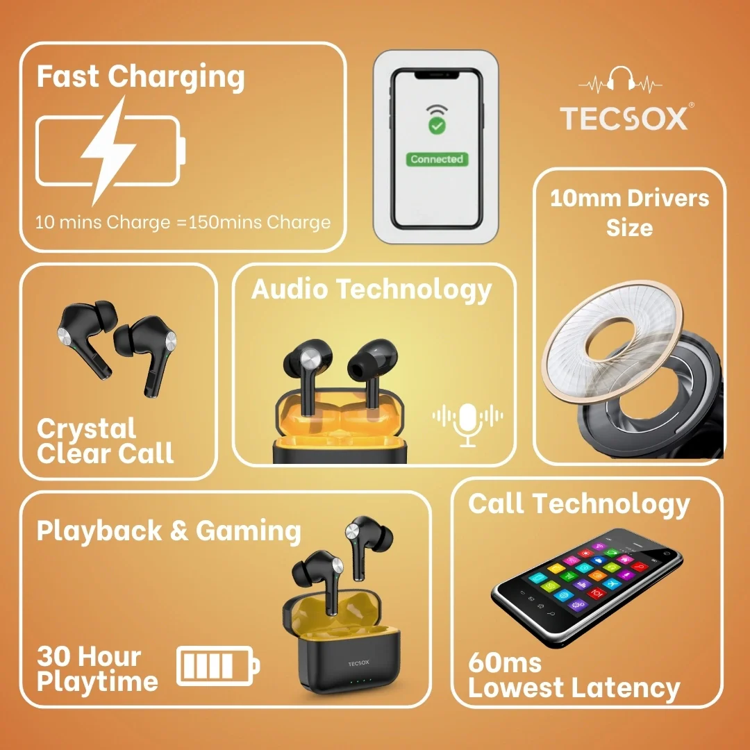 Buy TecSox Neo411 Wireless Earbud With Deep Bass & Comfortable Fit - Image 44