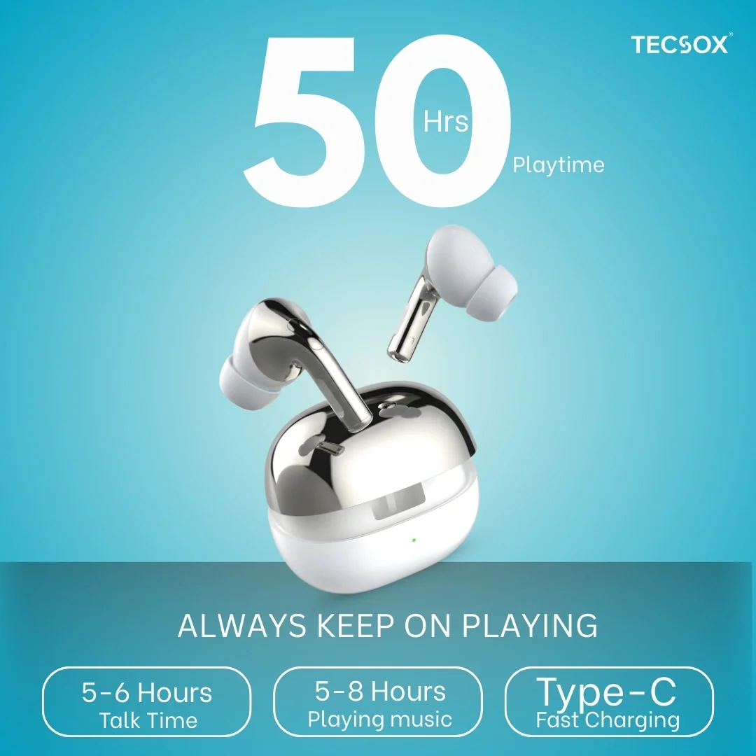 TecSox Omega 471 Wireless Earbud With Comfortable Fit | IPX Water Resistant - Image 19
