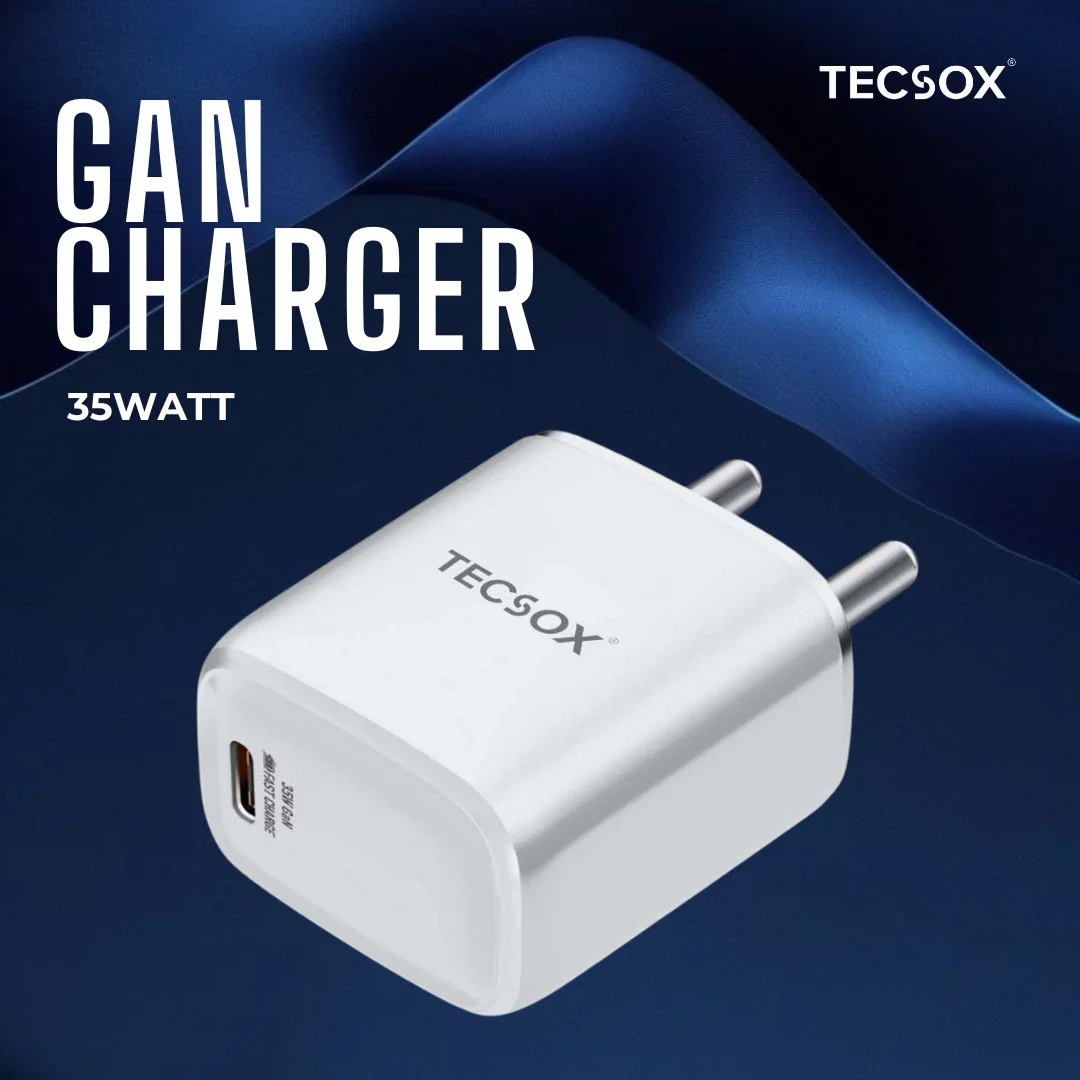 TecSox GAN Charger with Type C To C Cable | 35Watt | Compatible for Smartphones and Laptops - Image 7